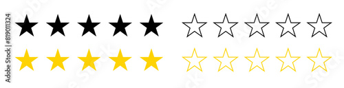 Star rating vector isolated icon. Customer service rating. Rating satisfaction. Vector illustration