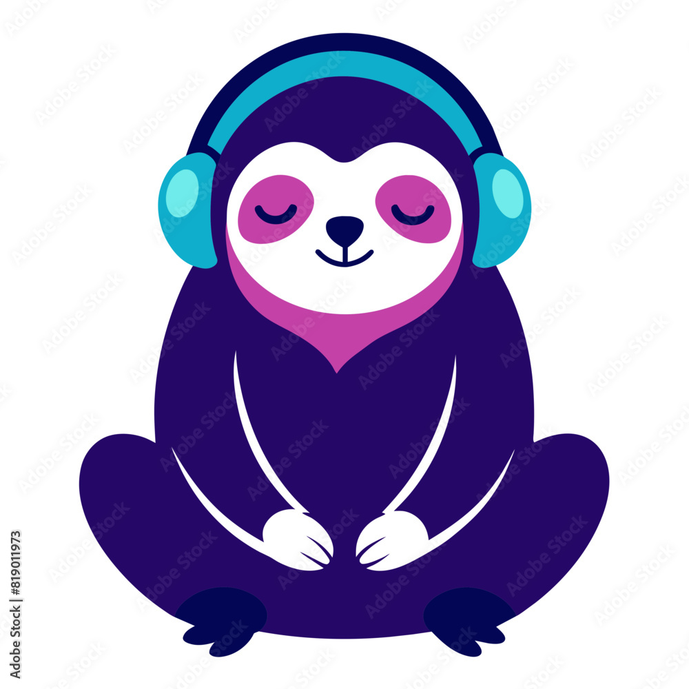  The adorable creature's eyes are closed, immersed in the music it's enjoying