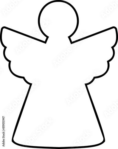 Angel outline vector.
simple angel line vector.