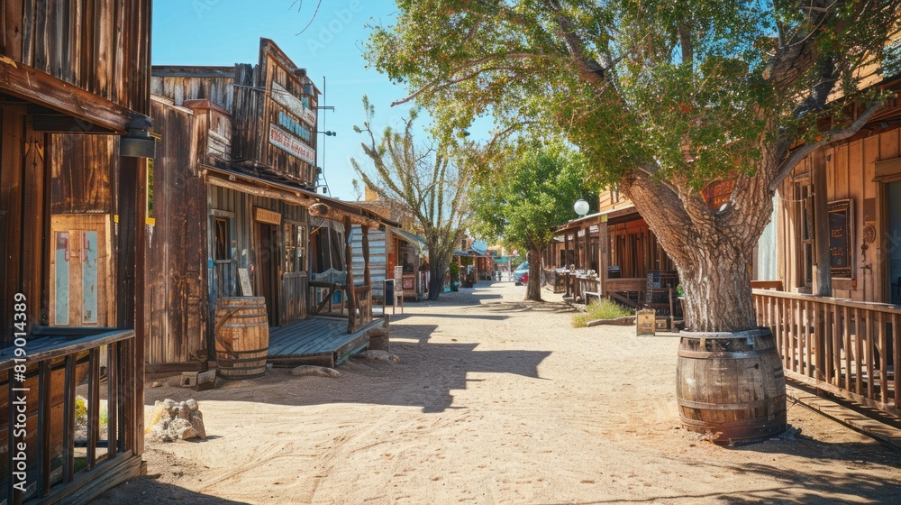 Street of an Old Western Town in the Desert