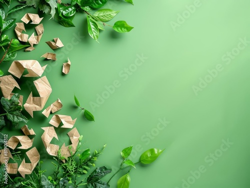 Subtle background with recycling symbols for World Environment Day  with copy space