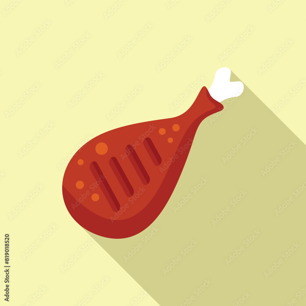 Graphic design of a stylized roast chicken leg on a pastel background Graphic design of a stylized roast chicken leg on a pastel background