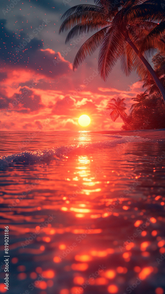 Experience tranquility with our Beach Sunset Wallpaper—a blend of vibrant colors and serene beauty. Elevate your visuals with this high-quality backdrop.