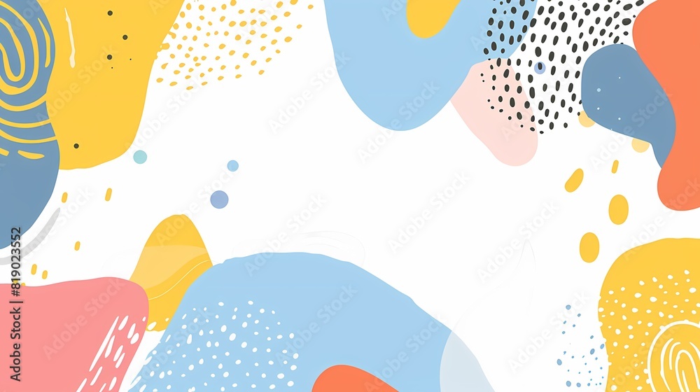 Playful Minimalistic Flat Design with Abstract Shapes and Decorative Dots on Bright Clean Background Playful Minimalistic Flat Design with Abstract Shapes and Decorative Dots on Bright Clean Background