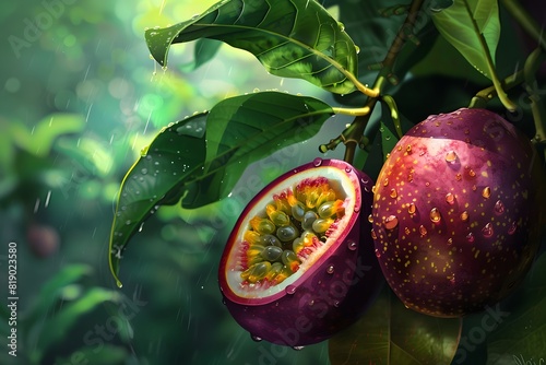 Digital painting of Passion Fruit  photo