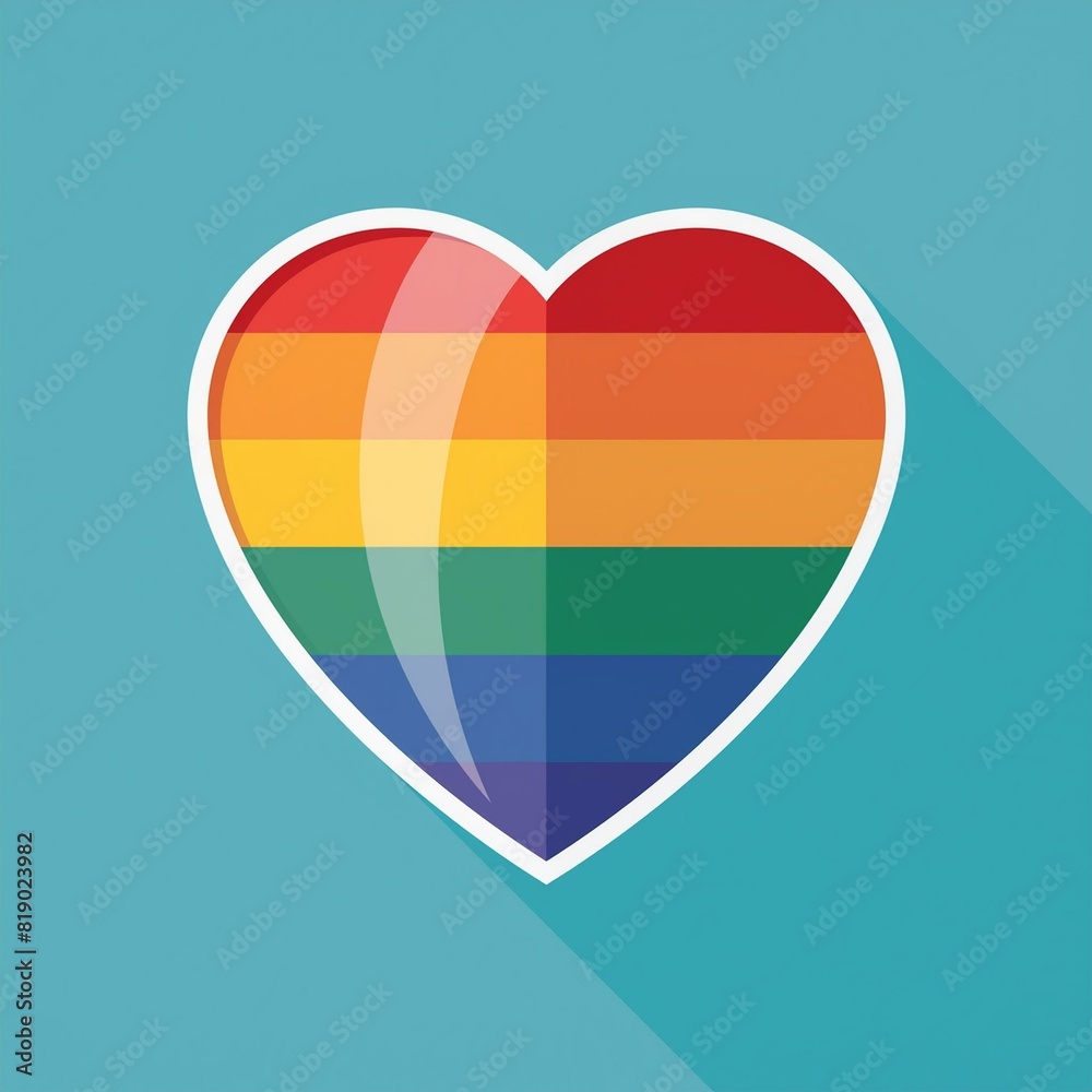 Heart with Rainbow Inside, isolated Heart with Rainbow Inside, isolated