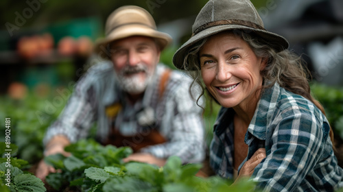 Smiling seniors in the garden: active life in retirement
