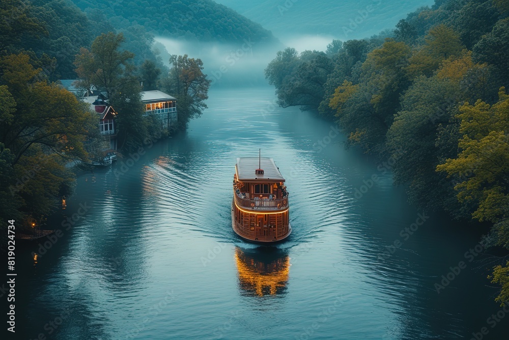 custom made wallpaper toronto digitalPaddle wheel Riverboat A paddle wheel riverboat navigating along a scenic river, evoking a nostalgic feel