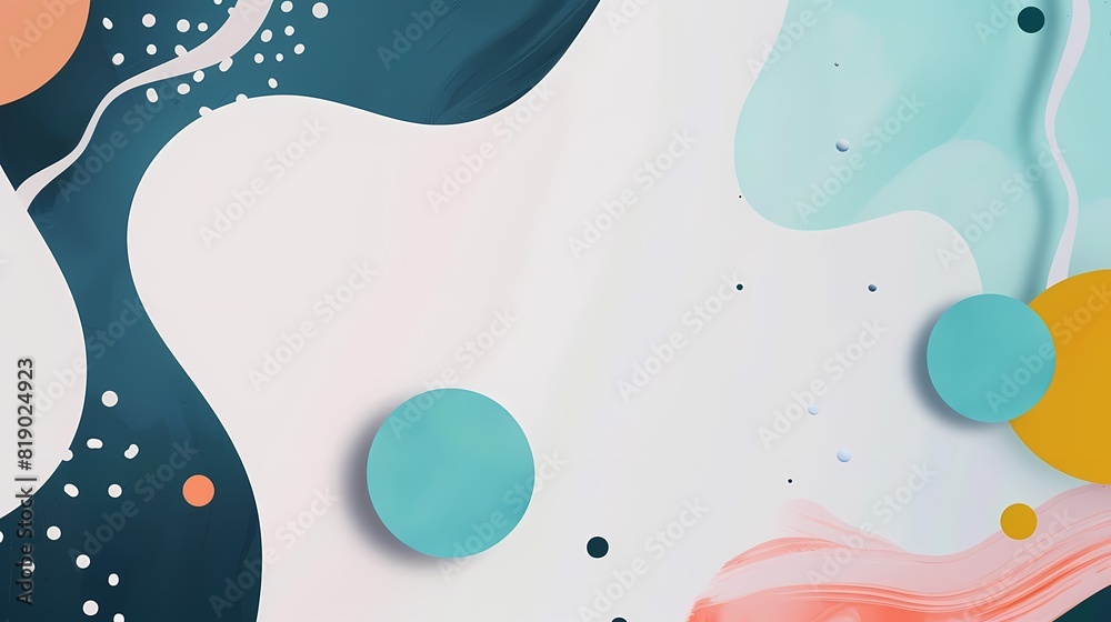 Playful Minimalistic Flat Design with Abstract Shapes on Clean Background Playful Minimalistic Flat Design with Abstract Shapes on Clean Background