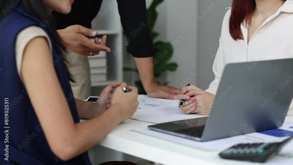 Meeting colleagues in the office are talking and discussing, planning a new business project, working together in the workplace. Meeting colleagues in the office are talking and discussing, planning a new business project, working together in the workplace.