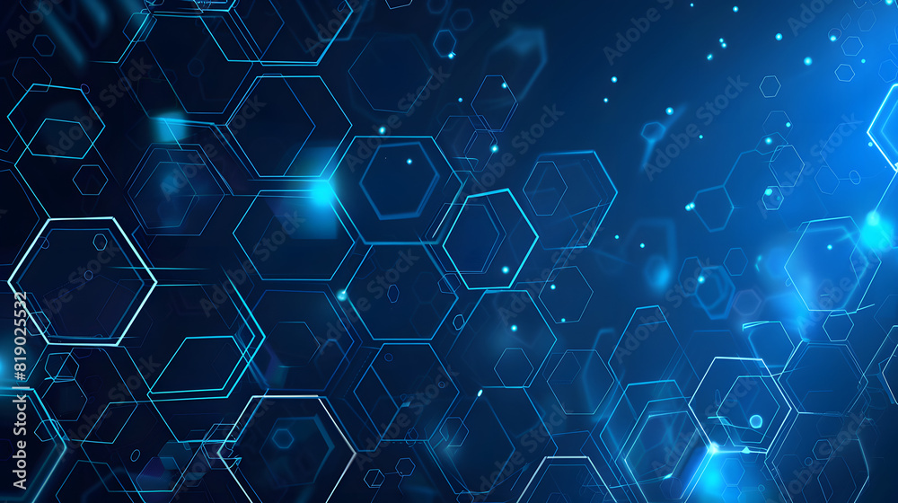 Abstract blue technology hexagonal background Abstract blue technology hexagonal background