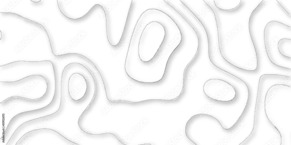 Topographic map of geology and contour map geometric lines, Topographic canyon geometric map relief texture with curved layers and shadow. Vector abstract white paper cut banner. Topographic map of geology and contour map geometric lines, Topographic canyon geometric map relief texture with curved layers and shadow. Vector abstract white paper cut banner.