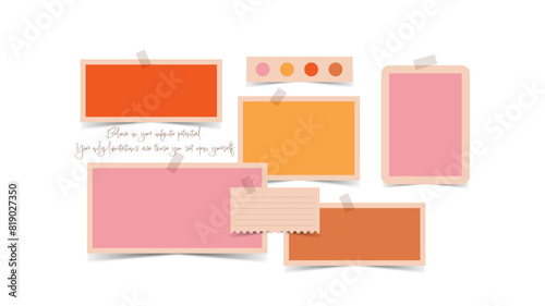 Vector photo collage template moodboard pictures grids vector illustration, vision board	