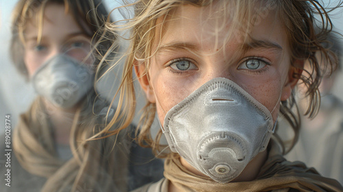 person with gas mask