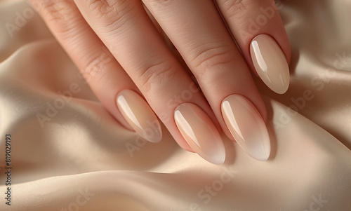 Above Nails Painted in Light Syrupy Beige