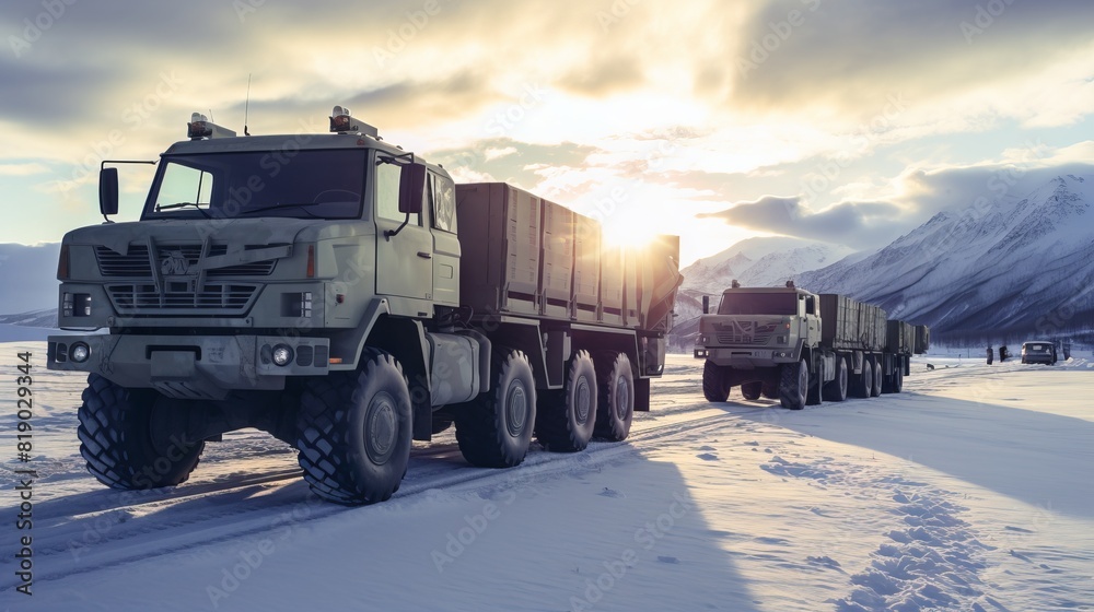 A military truck against the background of an explosion, moving along a dusty road.
Concept: Military operations, equipment, combat operations, the power and strength of the army, transportation of eq A military truck against the background of an explosion, moving along a dusty road.
Concept: Military operations, equipment, combat operations, the power and strength of the army, transportation of eq