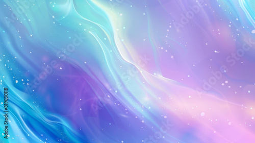 Holographic blurred abstract background. An abstract background featuring a soft gradient of pastel colors  including shades of blue  purple  and pink. Design for banner  border  web banner.