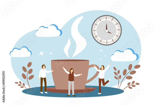 Meeting with friends. Women drink coffee. Time relax. Extroverts. People communicate