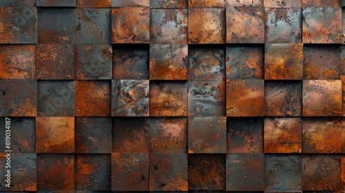 3D illustration with industrial metal rusty background texture.