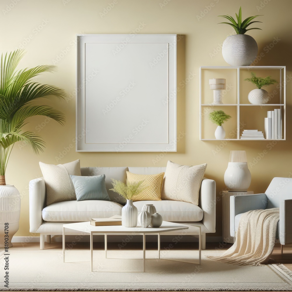 Blank Art Print photo frame mockup template of living room minimalism modern mediterania tropical rustic wood Blank Art Print photo frame mockup template of living room minimalism modern mediterania tropical rustic wood