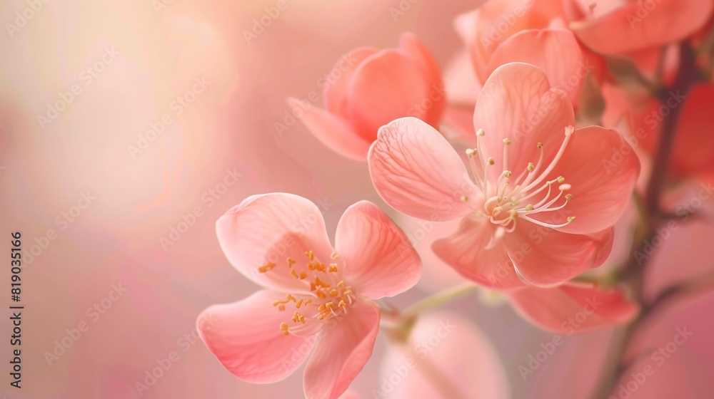 Closeup of delicate pink crabapple blossoms Closeup of delicate pink crabapple blossoms