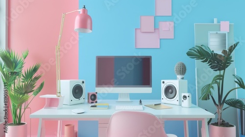 Software concept for editing photos. Minimal design. 3D rendering.