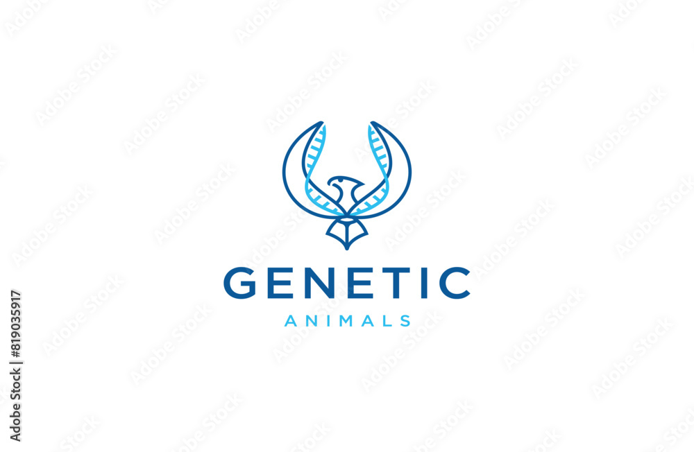 Obraz premium Dna eagle minimalist logo design template flat vector