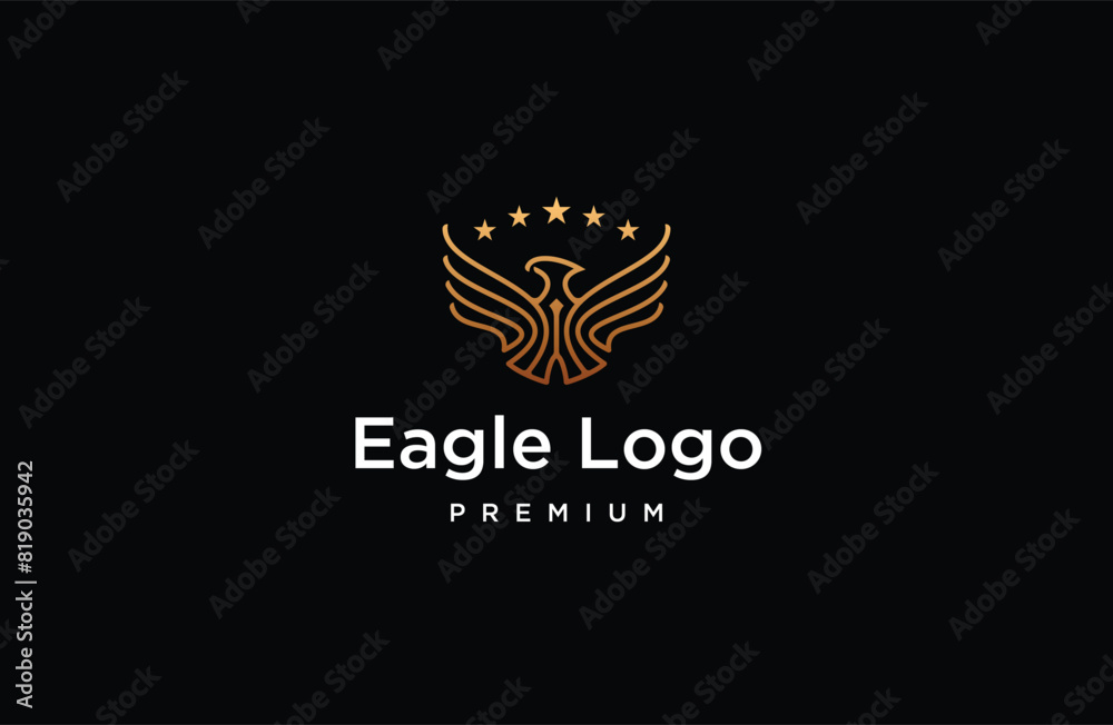 Eagle line art luxury logo design template flat vector Eagle line art luxury logo design template flat vector