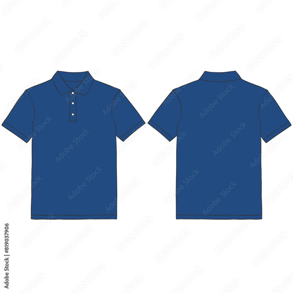 Naklejka premium navy blue polo shirt mockup illustration
