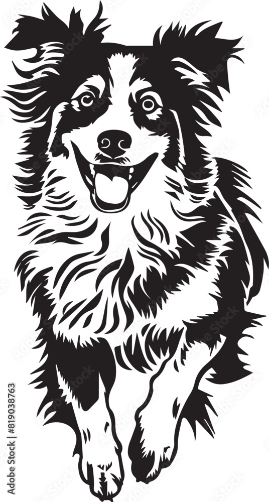 running Australian Shepherd dog running Australian Shepherd dog