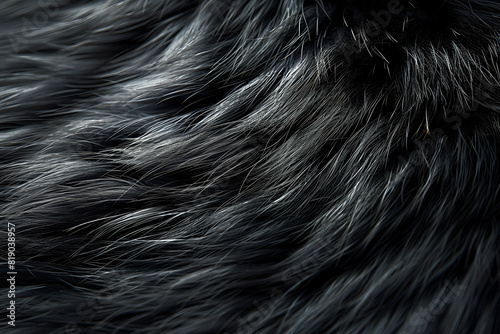 
Detailed Close-Up of Black Fur Texture.

High-resolution close-up of black fur texture showcasing its luxurious and soft appearance. Perfect for backgrounds, fashion design, textiles, and creative  photo