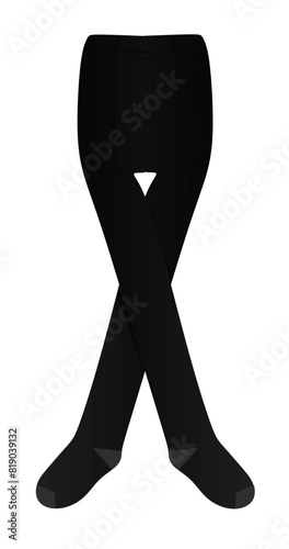 Black  kids pantyhose. vector illustration