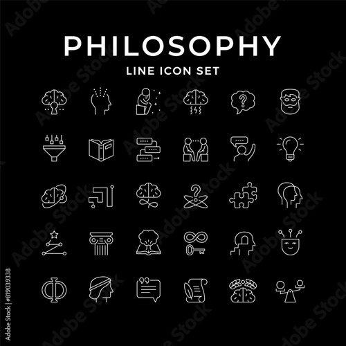 Set line icons of philosophy