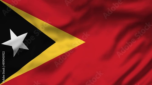 Timor-Leste Flag waving in the wind, National Flag background video, High Speed Full HD 4K
