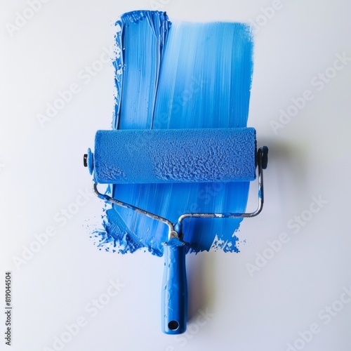 Blue Paint on White Background photo