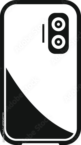 Modern technology smartphone back cover icon with vector design illustration and minimalist silhouette