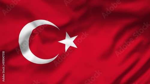 Turkey Flag waving in the wind, National Flag background video, High Speed Full HD 4K
