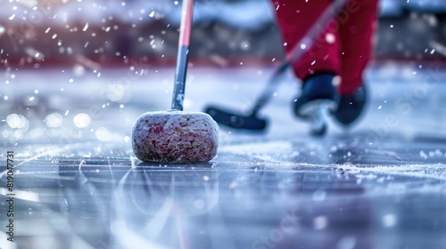 Curling, winter sports, ice sports on the ice rink