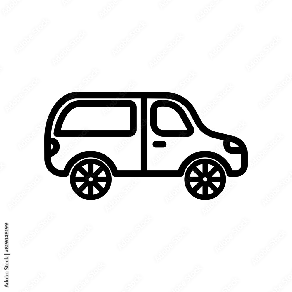 Fototapeta premium Car line icon. Transportation icon. Vehicle icon isolated on white background. Transparent background, minimalist symbol. Vector images