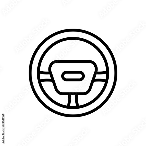 Steering wheel line icon. Transportation icon. Vehicle icon isolated on white background. Transparent background, minimalist symbol. Vector images