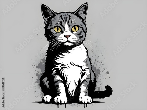 bansky style cat tshirt design