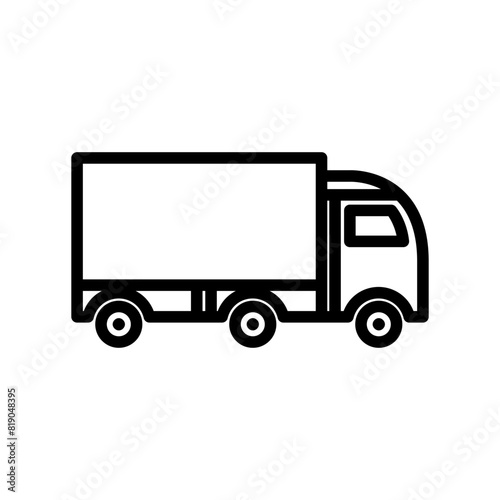 Container line icon. Transportation icon. Vehicle icon isolated on white background. Transparent background, minimalist symbol. Vector images © zeergraphic