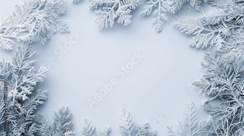 A Snow Background Covered With A Branches Of Tree.