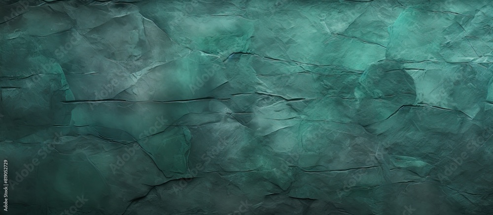 Quetzal Green colored concrete wall stone surface. copy space available Quetzal Green colored concrete wall stone surface. copy space available