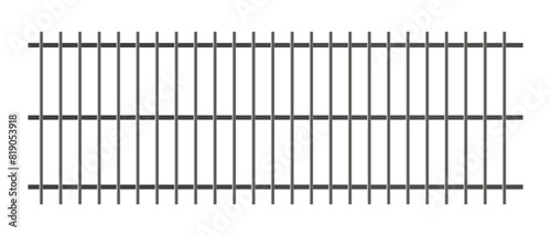 Jail bars isolated on white background. Prison grid on transparent background. Vector illustration.