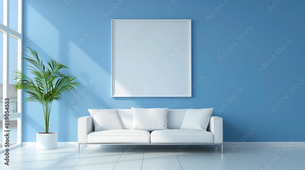 Blank picture frame mockup on wall. Frame mockup. Interior mockup with wall background. Modern interior design. 3D render Blank picture frame mockup on wall. Frame mockup. Interior mockup with wall background. Modern interior design. 3D render