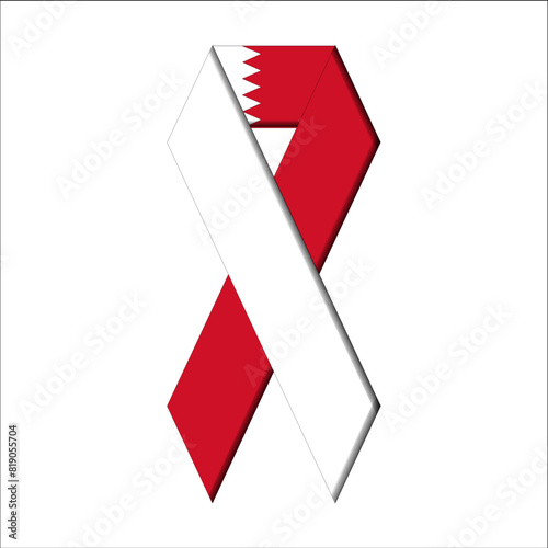 Bahrain flag in ribbon design Vector graphic Bahrain photo