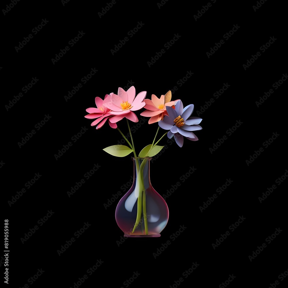 flowers in a glass vase flowers in a glass vase