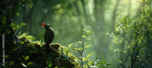 a rare bird in deep forest