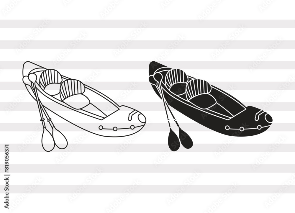 Kayak SVG, Canoe Silhouette, Kayak Boat Svg, Water Sports Svg, Kayaking ...